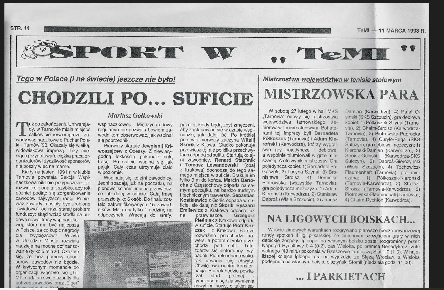 30 lat temu ROCK MASTER zorganizowało pierwsze Halowe Zawody Wspinaczkowe na trudność o Puchar Polski